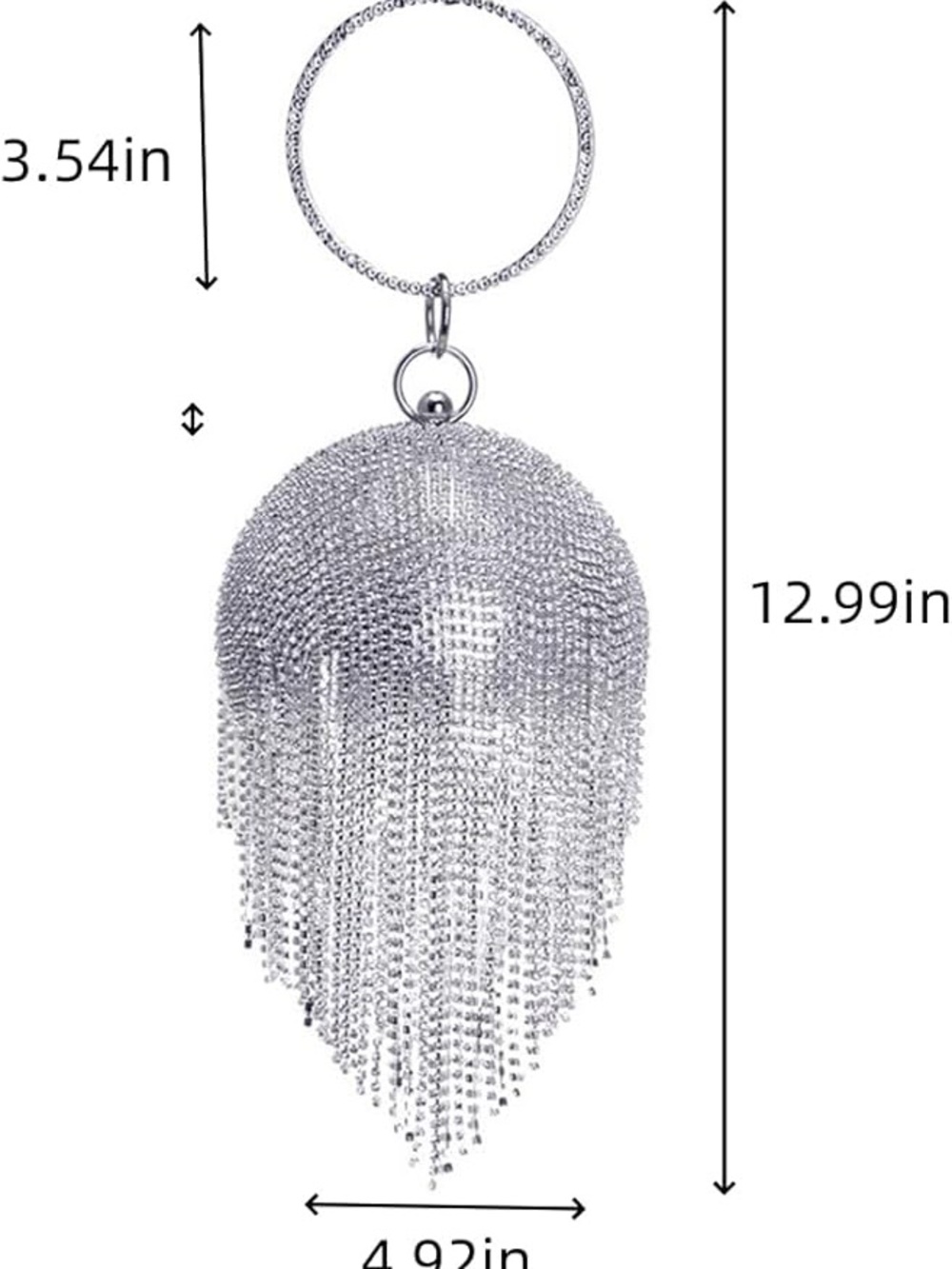 NWT Sparkling Bling Swarovski Crystal Rhinestone Round Ball Purse Tassels - Picture 12 of 14